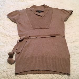 Brown Short sleeve sweater top